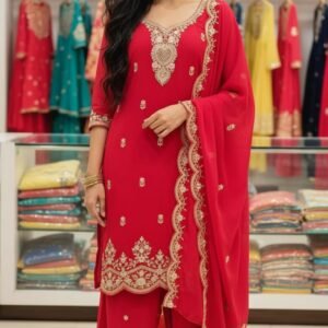 RED GEORGETTE SUIT