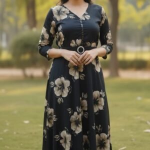 BLACK FROCK FLORAL